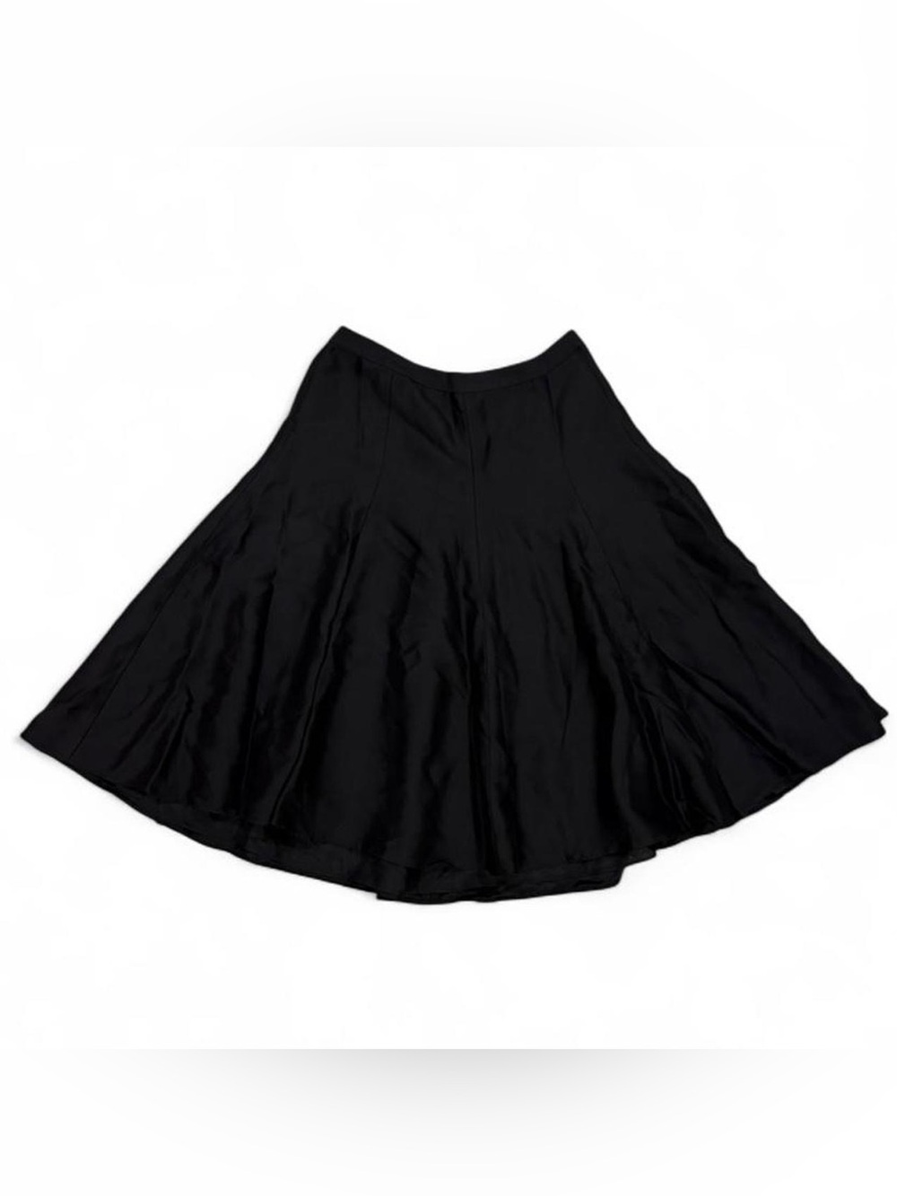 Vintage Banana Republic black silk midi flare skirt